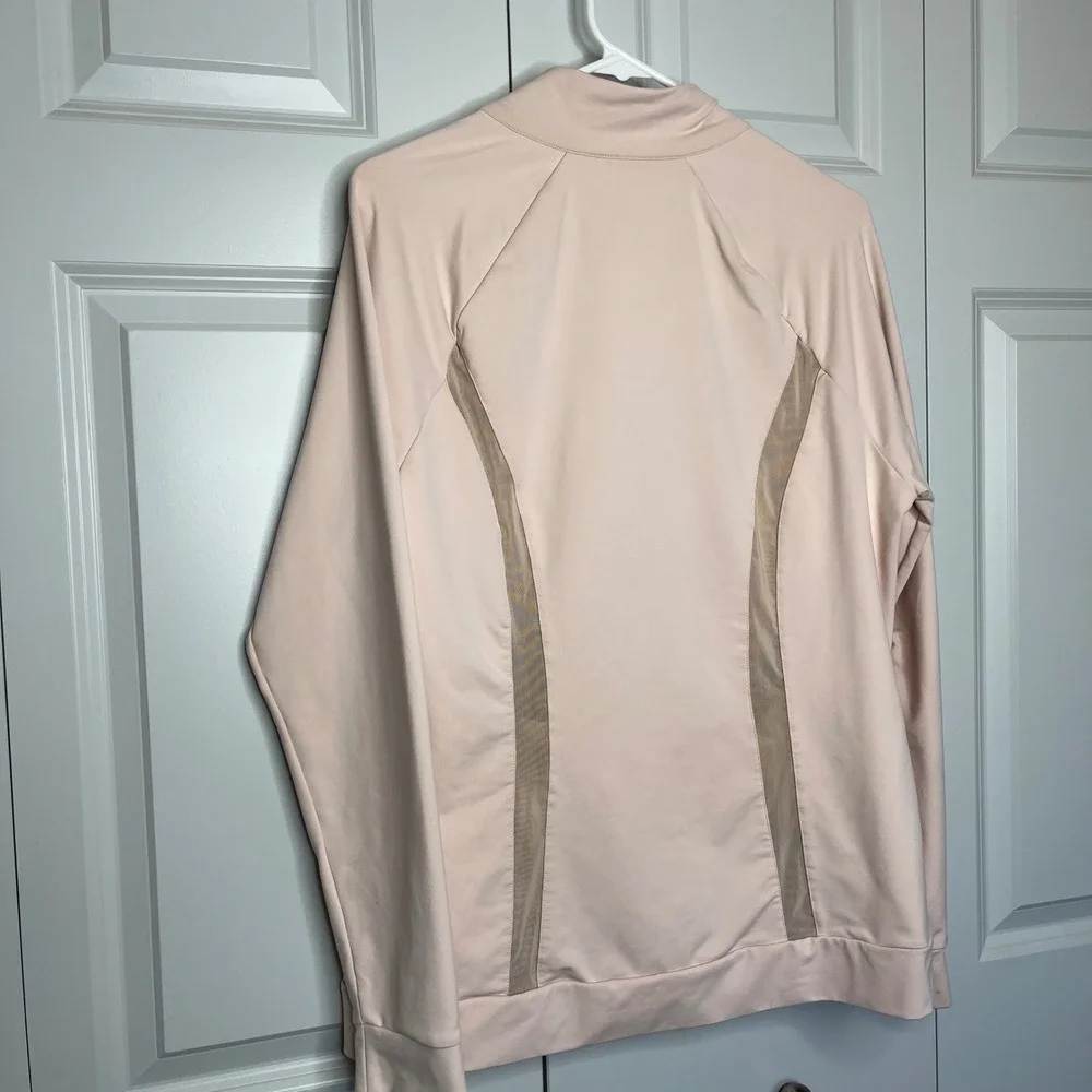 Fabletics Jacket‎ Blush Pink Mesh Panel Zip Activewear XL